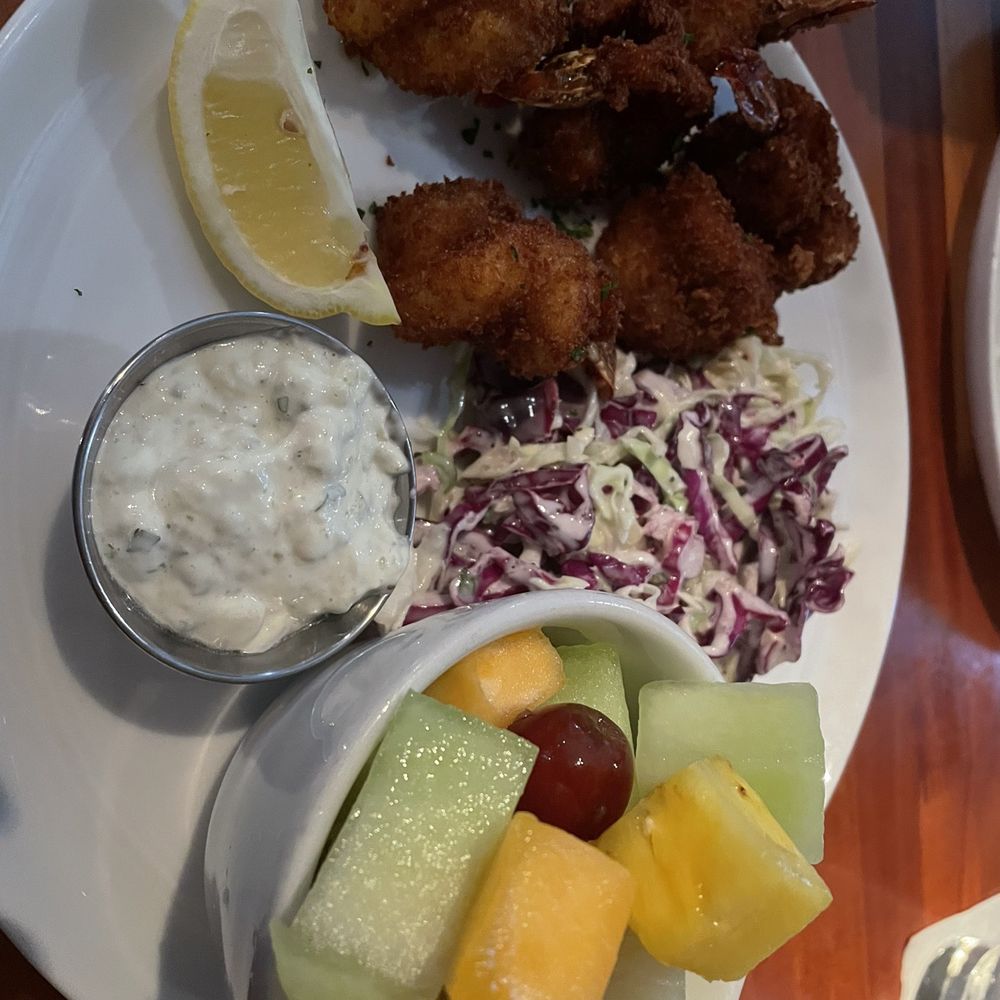 FishBar - Bread Fishbar Fried Shrimp (sides are seasonal fruit and coleslaw) - Seafood Near Me - Manhattan Beach, California