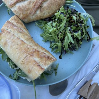 Matines Cafe - The Versailles Baguette - minus chicken, substituted hummus - Coffee & Tea Near Me - Philadelphia, Pennsylvania