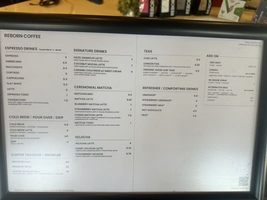 Menu photo 1 Reborn Coffee Corona Del Mar, CA Menu photo 1 Reborn Coffee Corona Del Mar, CA