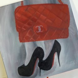 Paint With Soul - Red Bottoms Painted by Instructor Lina