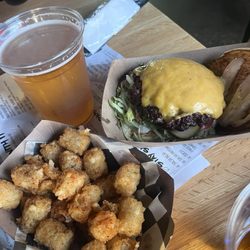 Alcove Beer Garden - Burger and tots