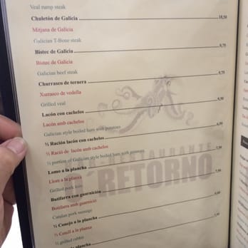 O Retorno - Menu January,2016 - Spanish Near Me - Barcelona, B O Retorno - Menu January,2016 - Spanish Near Me - Barcelona, B