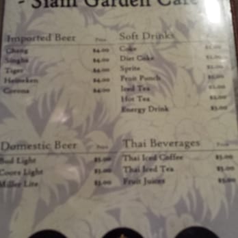 Siam Garden Cafe - Drink menu.... - Thai Near Me - Honolulu, Hawaii Siam Garden Cafe - Drink menu.... - Thai Near Me - Honolulu, Hawaii