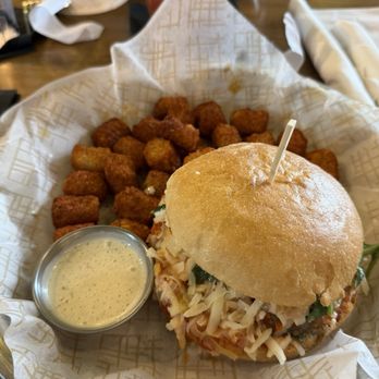 MaineTowne - The smashed meatball sandwich and the grippos tots - American Near Me - Maineville, Ohio MaineTowne - The smashed meatball sandwich and the grippos tots - American Near Me - Maineville, Ohio