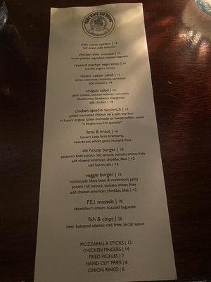 Menu photo 4 Park Slope Ale House Brooklyn, NY