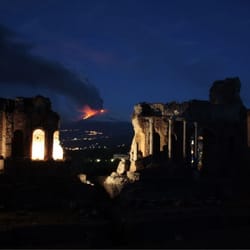 Naval Station at Sigonella - Mt Etna erupted Feb 20, 2013 with lava! This is not far from base!