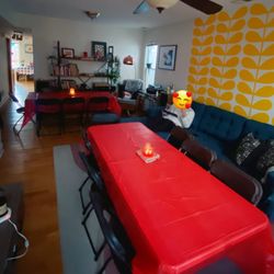 Chicago Party Place - My den transformed into a place where 16 people can actually eat dinner together!