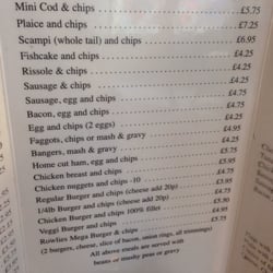 Rowlies Fish & Chips - Speisekarte