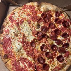 Luna Pizza - Cheese and pepperoni half and half