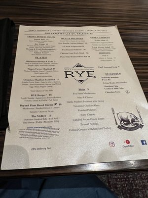 Menu photo 2 Rye Bar and Southern Kitchen Raleigh, NC Menu photo 2 Rye Bar and Southern Kitchen Raleigh, NC