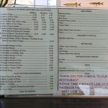Hamish Kitchen Restaurant - the menu for the restaurant - Seafood Near Me - Toronto, Ontario Hamish Kitchen Restaurant - the menu for the restaurant - Seafood Near Me - Toronto, Ontario