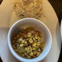 Carmichael Inn - Chicken Salad without Bun and Corn Succotash