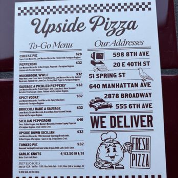 Upside Pizza - Menu - Pizza Near Me - New York, New York Upside Pizza - Menu - Pizza Near Me - New York, New York