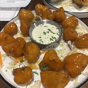 My Place - Mango Habanero Battered Cauliflower - Beer Bar Near Me - St. Louis, Missouri My Place - Mango Habanero Battered Cauliflower - Beer Bar Near Me - St. Louis, Missouri