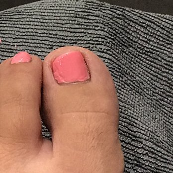 Cosmic Beauty - You can see that my nails are cut crooked and how unprofessional it's colored. It's obvious where the top coat is. Ugh!!!! - Nail Salons Near Me - Kapolei, Hawaii