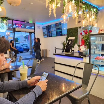 Simple Boba & Tea - People are checking in. Main menu display. - Bubble Tea Near Me - Anaheim, California Simple Boba & Tea - People are checking in. Main menu display. - Bubble Tea Near Me - Anaheim, California