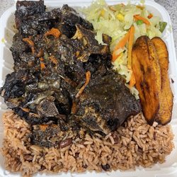 D&D Caribbean Kitchen - Oxtails w/ Rice & Peas, Cabbage, and Plantain