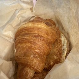 Sausage egg sandwich croissant