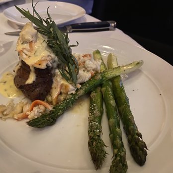 Eddie V's Prime Seafood - BACON WRAPPED FILETS "OSCAR" STYLE WITH KING CRAB - Seafood Near Me - Mclean, Virginia Eddie V's Prime Seafood - BACON WRAPPED FILETS "OSCAR" STYLE WITH KING CRAB - Seafood Near Me - Mclean, Virginia