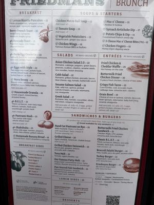 Menu photo 1 Friedman's New York, NY Menu photo 1 Friedman's New York, NY