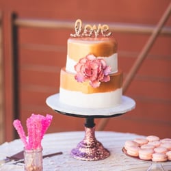 Alena Swanson - Rooftop Elopement planned by Alena Cake by The Cake Boutique- Macaroons by NM Pie Co. Photo Credit: Emily Joanne