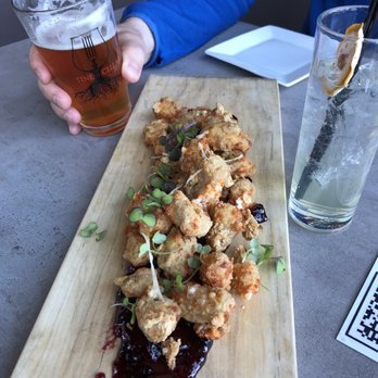 Tine & Cellar - Cheese curds with delicious jam - Modern European Near Me - Weston, Wisconsin