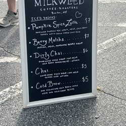 Gorham Farmers Market - Milkweed Coffee Roasters Fall Drink Menu