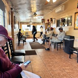 St Mary's Mexican Food - No tables, take out only. Large indoor waiting area shown. You can call in orders in advance.