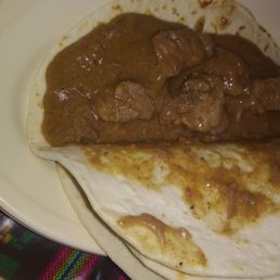 Carne guisada taco on homemade flour tortillas Carne guisada taco on homemade flour tortillas