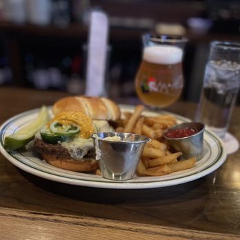 Miller's Pub - Four alarm Burger and a La Chouffe - American Near Me - Chicago, Illinois Miller's Pub - Four alarm Burger and a La Chouffe - American Near Me - Chicago, Illinois