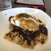 Photo of Moena Café - Honolulu, HI, United States. Short rib loco mock. Best thing I ever ate for brunch! Seriously!!!