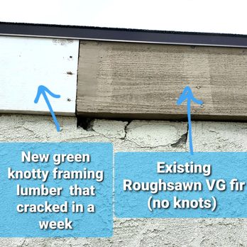 Final Touch Construction - Within two weeks, the green board on the left that they installed split all up and down. - Roofing Near Me - Fontana, California