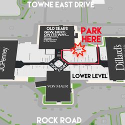 Millennial Eye Care - Our office is located inside Towne East Square mall on the lower level behind Visionworks. This map is a guide to parking & directions.
