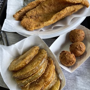 Uncle Larry's - Hushpuppies Catfish Plate Fried Green Tomatoes - Seafood Near Me - Chattanooga, Tennessee Uncle Larry's - Hushpuppies Catfish Plate Fried Green Tomatoes - Seafood Near Me - Chattanooga, Tennessee