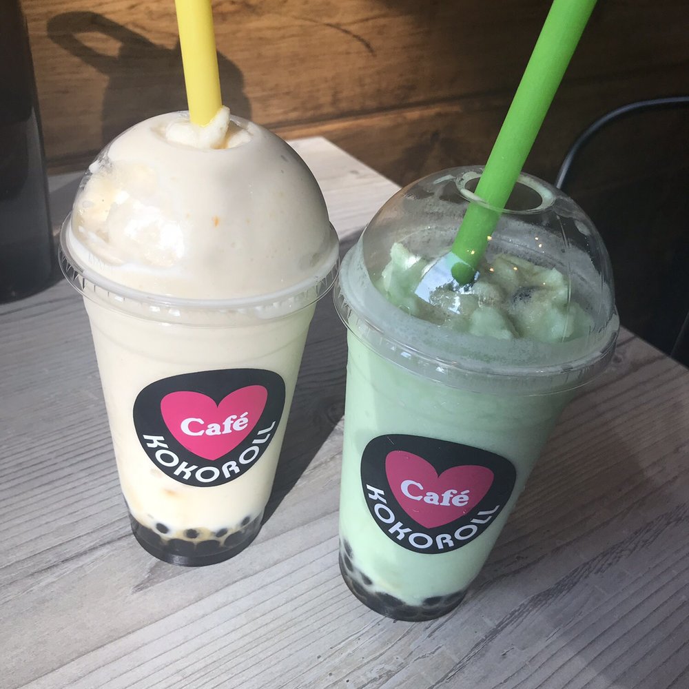 Kokoroll Cafe - Boba Smoothie (Peach and Green Apple) - Poke Near Me - Burbank, California Kokoroll Cafe - Boba Smoothie (Peach and Green Apple) - Poke Near Me - Burbank, California