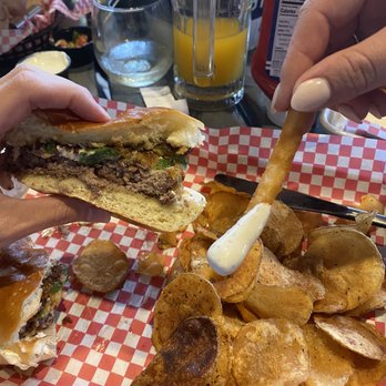 Parks Place Pub - Jalapeño dream burger and a fry dipped in ranch courtesy of my bff - Sports Bars Near Me - Fishers, Indiana Parks Place Pub - Jalapeño dream burger and a fry dipped in ranch courtesy of my bff - Sports Bars Near Me - Fishers, Indiana