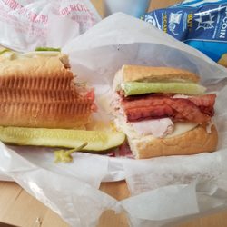 Valley Mart Deli - A bacon Turkey Sub! With a nice pickle!
