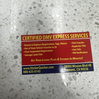 Sticker Quicker - DMV Express Services - Registration Services Near Me - Fremont, California Sticker Quicker - DMV Express Services - Registration Services Near Me - Fremont, California