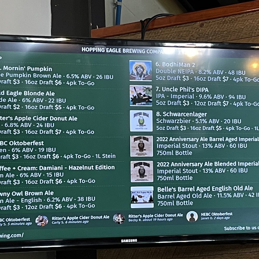Hopping Eagle Brewing Company - the menu - Breweries Near Me - Hawley, Pennsylvania Hopping Eagle Brewing Company - the menu - Breweries Near Me - Hawley, Pennsylvania