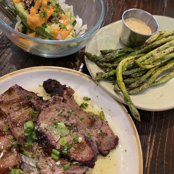 Kid Cashew - Leg of lamp, stuffed avocado, and asparagus. - Mediterranean Near Me - Charlotte, North Carolina