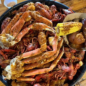The Patio on Richmond - The Feast 3 pounds crawfish, 1pound jumbo shrimp, 2 snow crab clusters, sausages, corn, potatoes, mushrooms, fresh garlic cloves - Bars Near Me - Houston, Texas The Patio on Richmond - The Feast 3 pounds crawfish, 1pound jumbo shrimp, 2 snow crab clusters, sausages, corn, potatoes, mushrooms, fresh garlic cloves - Bars Near Me - Houston, Texas