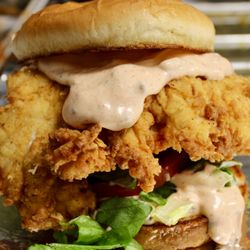 Stripes Burrito - World Famous Chicken Sandwich w/Stripes sauce