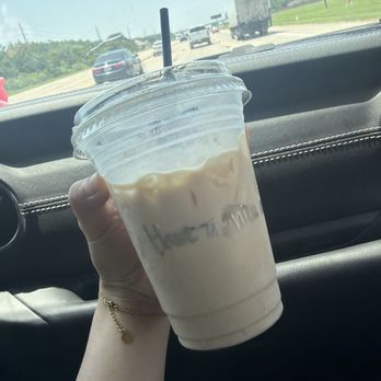 Bean Here Coffee Lab & Studios - Lavender iced chai - Coffee & Tea Near Me - Arcola, Texas