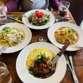 Fountain Cafe - July 2023 Moroccan Chicken  Entrée Salad Stroganoff  Lemon Amore - New American Near Me - Port Townsend, Washington