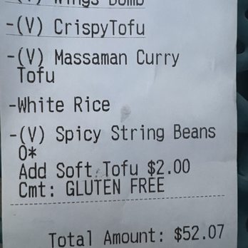 Chai Yo Thai Cuisine - Receipt - Thai Near Me - San Mateo, California