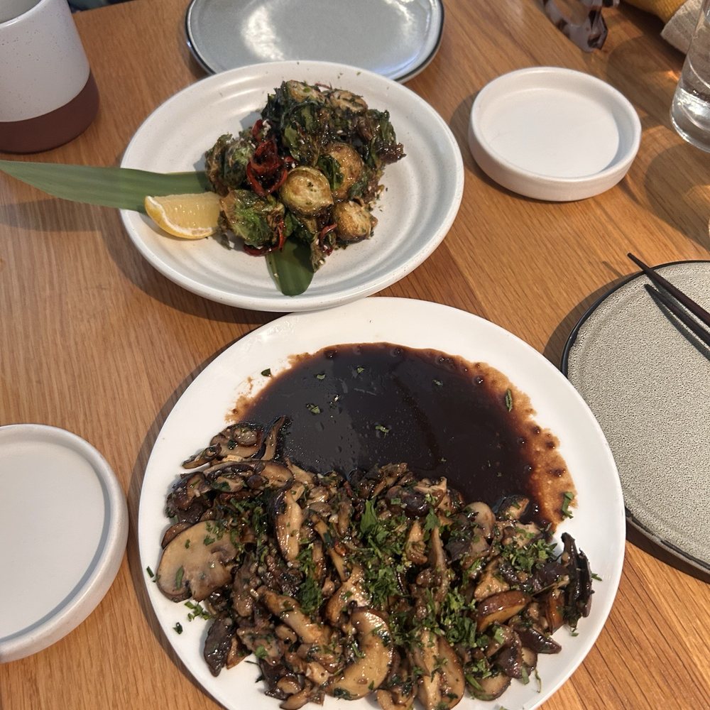 Wild mushrooms and crispy Brussel sprouts