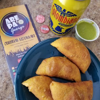ArePA George - 4 Piece Empanadas w/ Columbiana - Colombian Near Me - Chicago, Illinois ArePA George - 4 Piece Empanadas w/ Columbiana - Colombian Near Me - Chicago, Illinois