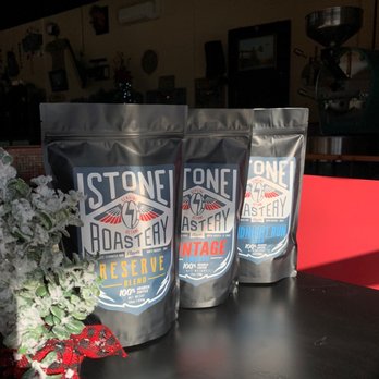 Stone Roastery - A few of the different roasts they have to offer (Reserve: Med-Dark, Vintage: Medium, Midnight run: Dark) - Cafes Near Me - North Augusta, South Carolina Stone Roastery - A few of the different roasts they have to offer (Reserve: Med-Dark, Vintage: Medium, Midnight run: Dark) - Cafes Near Me - North Augusta, South Carolina