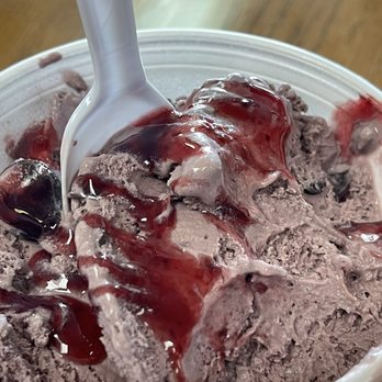 I Scream Ice Cream - Raspberry and Chocolate Chunk with raspberry syrup. - Ice Cream & Frozen Yogurt Near Me - Albuquerque, New Mexico