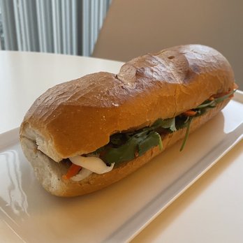VinTea - Grilled Pork Bahn Mi (takeout and replated on a plate at home) - Bubble Tea Near Me - Chicago, Illinois